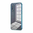 For Honor Play 4T Pro Transparent Plating Fine Hole Phone Case(Blue) - 1