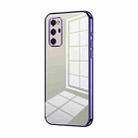 For Honor V30 Pro Transparent Plating Fine Hole Phone Case(Purple) - 1