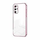 For Honor V30 Pro Transparent Plating Fine Hole Phone Case(Pink) - 1