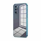 For Honor V30 Pro Transparent Plating Fine Hole Phone Case(Blue) - 1