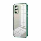 For Honor V30 Pro Transparent Plating Fine Hole Phone Case(Green) - 1