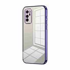 For Honor V30 Transparent Plating Fine Hole Phone Case(Purple) - 1