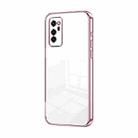 For Honor V30 Transparent Plating Fine Hole Phone Case(Pink) - 1