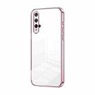 For Honor 20 / 20S / nova 5T Transparent Plating Fine Hole Phone Case(Pink) - 1