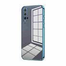 For Honor 20 / 20S / nova 5T Transparent Plating Fine Hole Phone Case(Blue) - 1