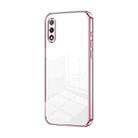 For Honor 9X Transparent Plating Fine Hole Phone Case(Pink) - 1