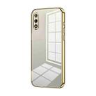 For Honor 9X Transparent Plating Fine Hole Phone Case(Gold) - 1