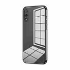 For Honor 9X Transparent Plating Fine Hole Phone Case(Black) - 1