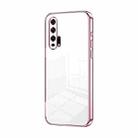 For Honor 20 Pro Transparent Plating Fine Hole Phone Case(Pink) - 1