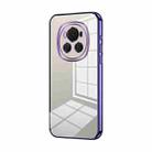 For Honor Magic6 Transparent Plating Fine Hole Phone Case(Purple) - 1