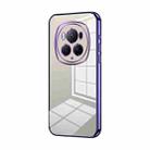 For Honor Magic6 Pro Transparent Plating Fine Hole Phone Case(Purple) - 1