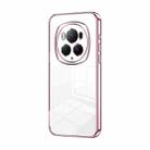 For Honor Magic6 Pro Transparent Plating Fine Hole Phone Case(Pink) - 1