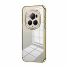 For Honor Magic6 Pro Transparent Plating Fine Hole Phone Case(Gold) - 1