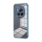 For Honor Magic6 Pro Transparent Plating Fine Hole Phone Case(Blue) - 1