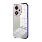 For Honor Play 50 Transparent Plating Fine Hole Phone Case(Purple) - 1