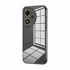 For Honor Play 50 Transparent Plating Fine Hole Phone Case(Black) - 1