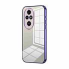 For Honor 200 Pro Transparent Plating Fine Hole Phone Case(Purple) - 1