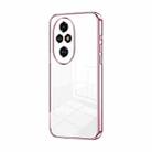 For Honor 200 Pro Transparent Plating Fine Hole Phone Case(Pink) - 1