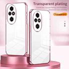 For Honor 200 Pro Transparent Plating Fine Hole Phone Case(Pink) - 2