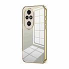 For Honor 200 Pro Transparent Plating Fine Hole Phone Case(Gold) - 1