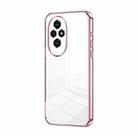For Honor 200 Transparent Plating Fine Hole Phone Case(Pink) - 1