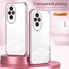 For Honor 200 Transparent Plating Fine Hole Phone Case(Pink) - 2