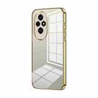 For Honor 200 Transparent Plating Fine Hole Phone Case(Gold) - 1