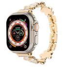 For Apple Watch Ultra 2 49mm 5-petaled Flower Zinc Alloy Chain Watch Band(Gold) - 1