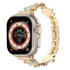 For Apple Watch Ultra 2 49mm 5-petaled Flower Zinc Alloy Chain Watch Band(Gold Colorful) - 1