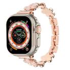 For Apple Watch Ultra 2 49mm 5-petaled Flower Zinc Alloy Chain Watch Band(Rose Gold) - 1