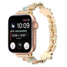 For Apple Watch Series 9 45mm 5-petaled Flower Zinc Alloy Chain Watch Band(Gold Colorful) - 1