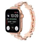 For Apple Watch Series 9 45mm 5-petaled Flower Zinc Alloy Chain Watch Band(Rose Gold) - 1