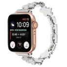 For Apple Watch Series 9 41mm 5-petaled Flower Zinc Alloy Chain Watch Band(Silver) - 1