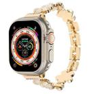 For Apple Watch Ultra 49mm 5-petaled Flower Zinc Alloy Chain Watch Band(Gold) - 1