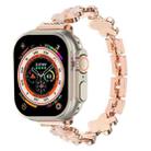 For Apple Watch Ultra 49mm 5-petaled Flower Zinc Alloy Chain Watch Band(Rose Gold) - 1