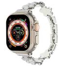 For Apple Watch Ultra 49mm 5-petaled Flower Zinc Alloy Chain Watch Band(Silver) - 1