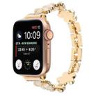 For Apple Watch Series 8 45mm 5-petaled Flower Zinc Alloy Chain Watch Band(Gold) - 1