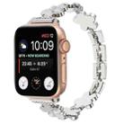 For Apple Watch SE 44mm 5-petaled Flower Zinc Alloy Chain Watch Band(Silver) - 1