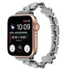 For Apple Watch Series 4 44mm 5-petaled Flower Zinc Alloy Chain Watch Band(Black) - 1