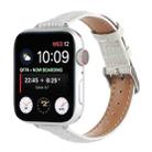 For Apple Watch SE 2023 44mm Slim Crocodile Leather Watch Band(White) - 1