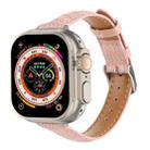 For Apple Watch Ultra 2 49mm Slim Crocodile Leather Watch Band(Pink) - 1