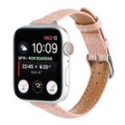 For Apple Watch Series 9 45mm Slim Crocodile Leather Watch Band(Pink) - 1