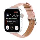 For Apple Watch Series 9 41mm Slim Crocodile Leather Watch Band(Pink) - 1