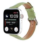 For Apple Watch Series 8 41mm Slim Crocodile Leather Watch Band(Light Green) - 1