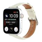 For Apple Watch Series 8 41mm Slim Crocodile Leather Watch Band(Beige) - 1