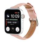 For Apple Watch Series 6 40mm Slim Crocodile Leather Watch Band(Pink) - 1