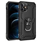 For iPhone 12 Pro Max Shockproof TPU + PC Protective Case with 360 Degree Rotating Holder(Black) - 1