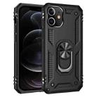 For iPhone 12 / 12 Pro Shockproof TPU + PC Protective Case with 360 Degree Rotating Holder(Black) - 1