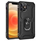 For iPhone 12 mini Shockproof TPU + PC Protective Case with 360 Degree Rotating Holder(Black) - 1