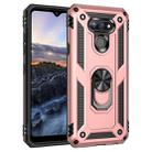 For LG Harmony 4 Shockproof TPU + PC Protective Case with 360 Degree Rotating Holder(Rose Gold) - 1